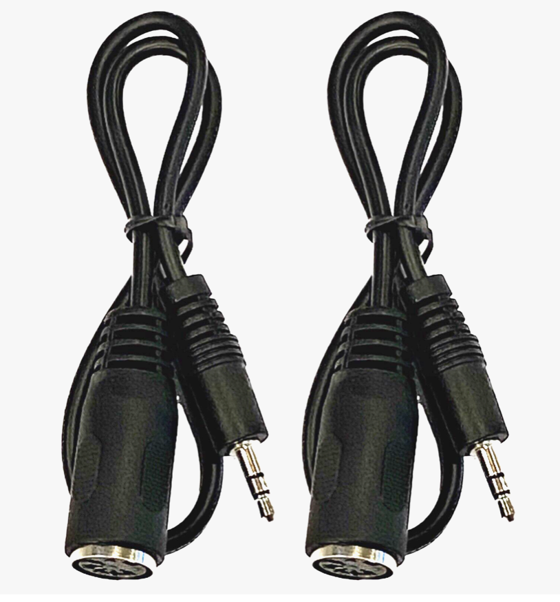 Kurrent Electric (2) Pack of MIDI to 3.5mm Type-A Adapter 14" Inch Cables