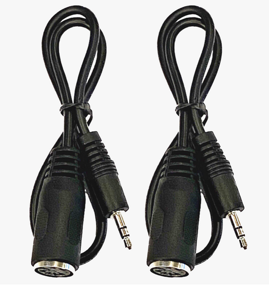 Kurrent Electric (2) Pack of MIDI to 3.5mm Type-A Adapter 14" Inch Cables