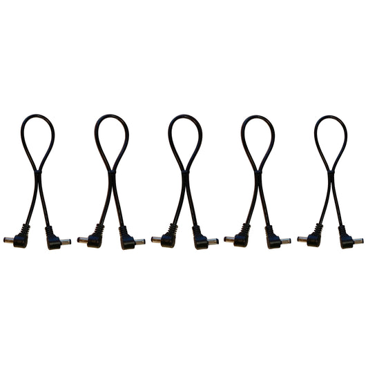 (5) Pack 1ft Right Angle Guitar Pedal DC Power Cables for Strymon Power Supply